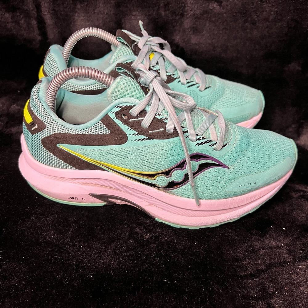 Saucony Axon 2 S10732-26 Womens US 9 Sneakers Blue Cool Mint Acid Running Shoes - Picture 3 of 7